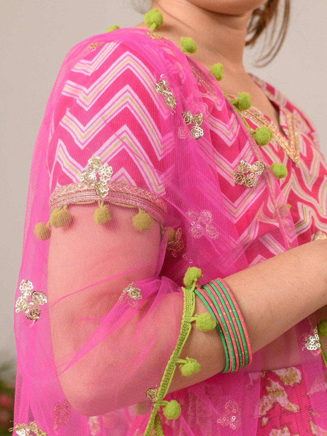 pspeaches Girls Printed Ready to Wear Lehenga Choli With Dupatta - Image 2