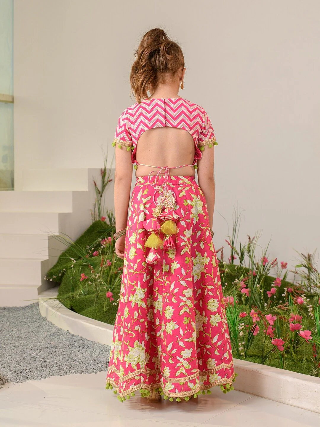 pspeaches Girls Printed Ready to Wear Lehenga Choli With Dupatta - Image 4