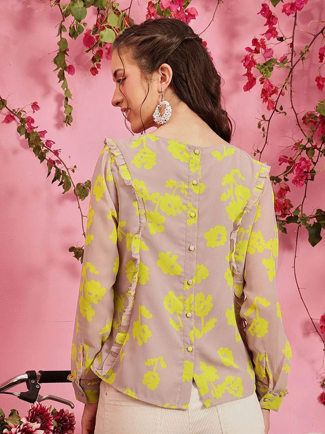 QUIERO Women Aroohi Floral Print Round Neck Top - Image 4