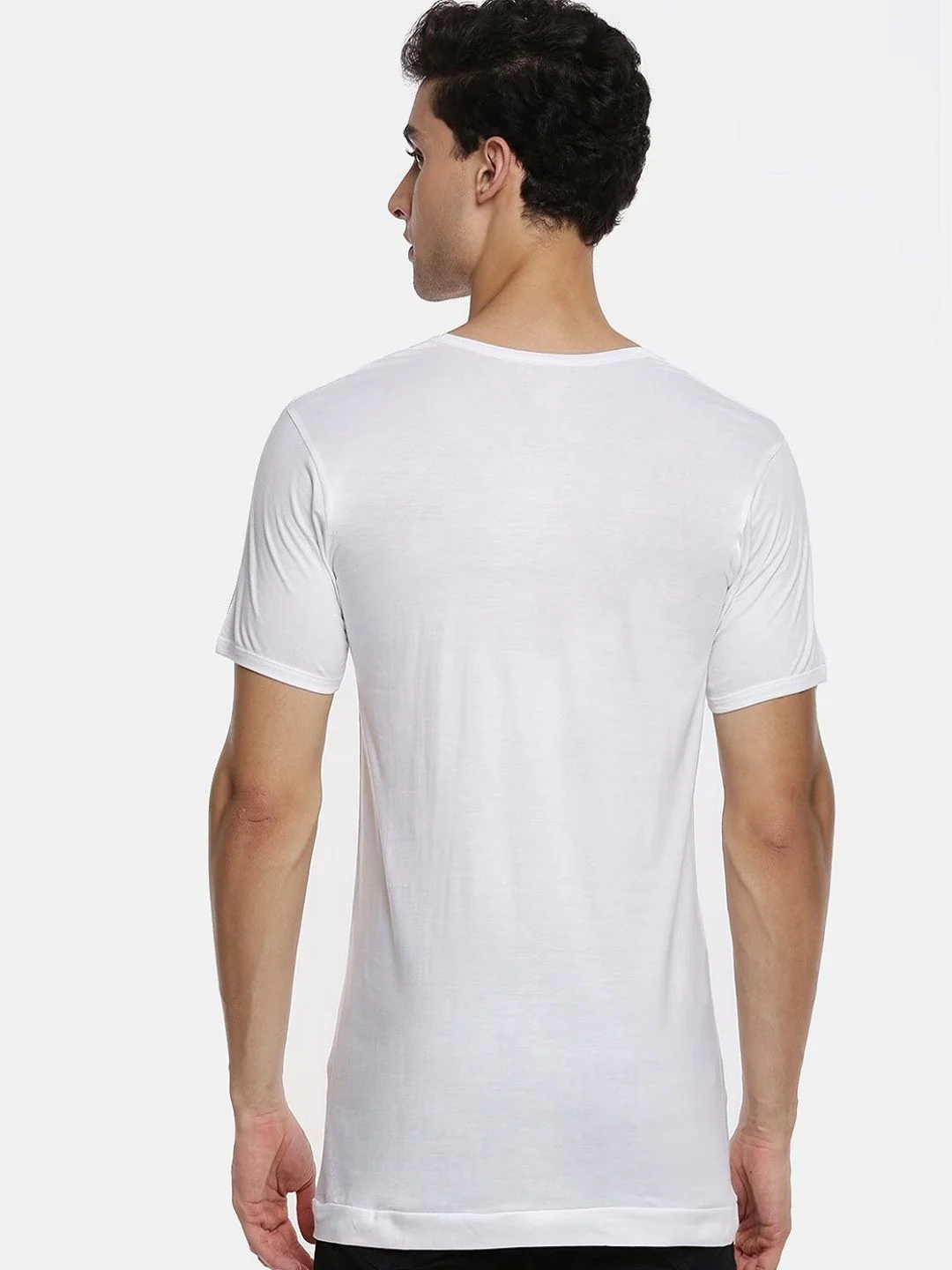 Ramraj Pack of 2 Men White Round Neck Half Sleeve Cotton Innerwear Vest - Image 2