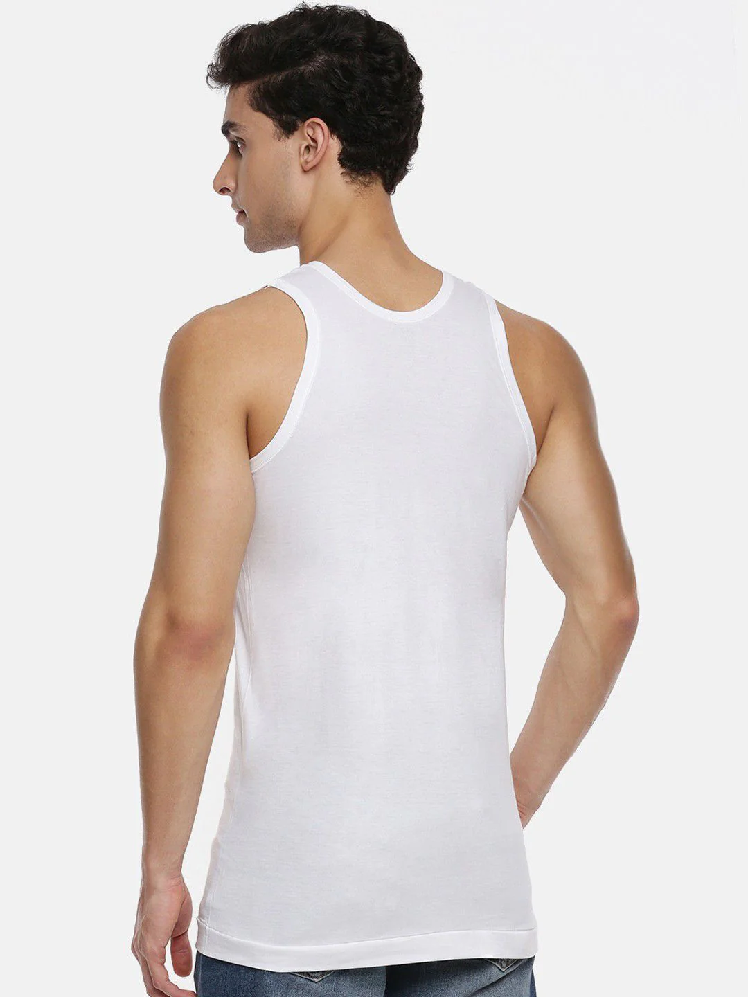 Ramraj Pack of 4 Men White Scoop Neck Sleeveless Cotton Innerwear Vest - Image 2