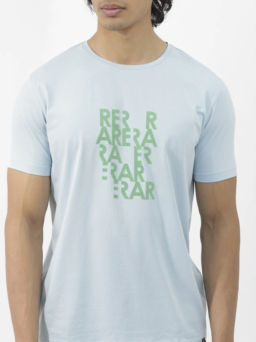 RARE RABBIT Men Akro Typography Printed Cotton Slim Fit T-Shirt - Image 2
