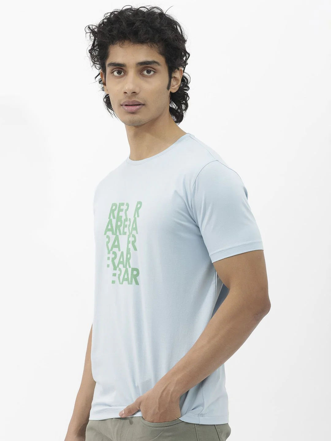RARE RABBIT Men Akro Typography Printed Cotton Slim Fit T-Shirt - Image 3