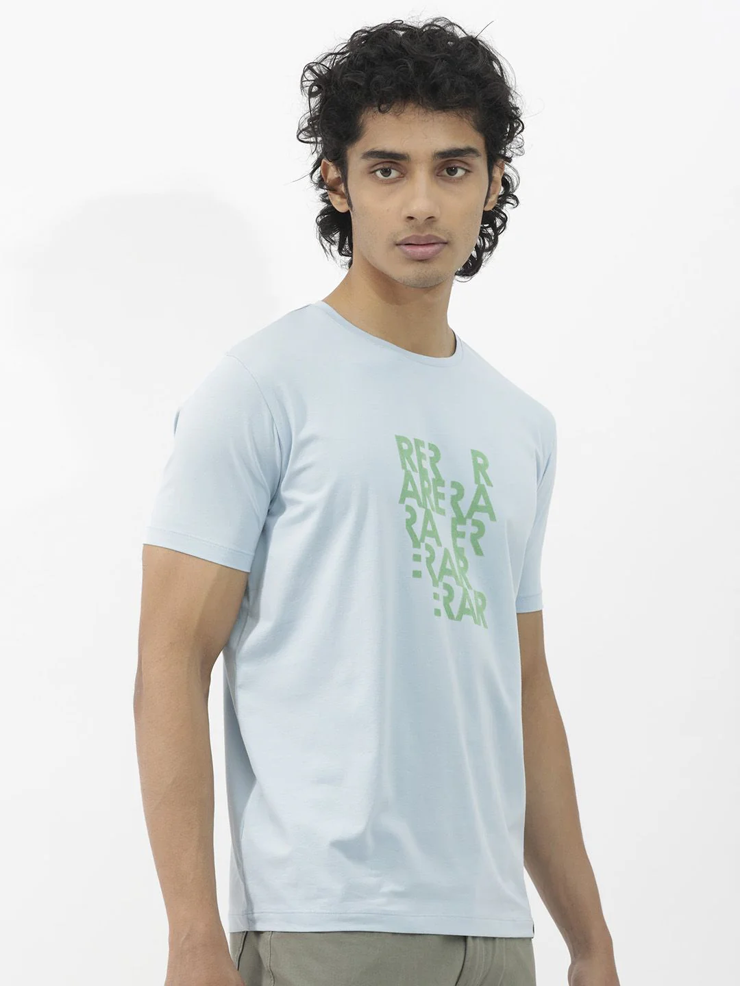 RARE RABBIT Men Akro Typography Printed Cotton Slim Fit T-Shirt - Image 4