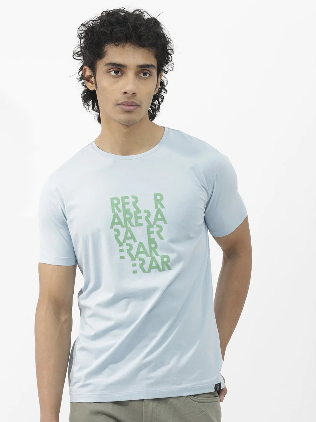 RARE RABBIT Men Akro Typography Printed Cotton Slim Fit T-Shirt - Image 6