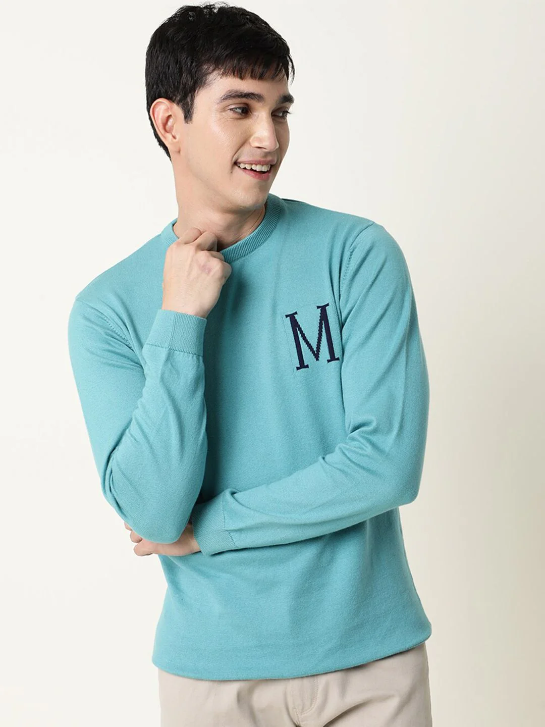 RARE RABBIT Men Alba Slim Fit Round Neck Sweatshirt