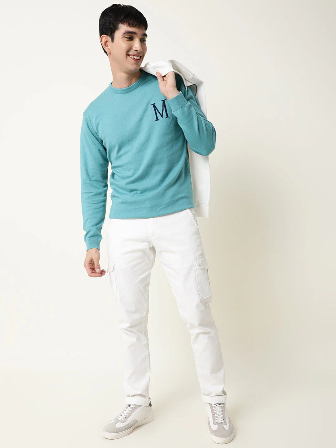 RARE RABBIT Men Alba Slim Fit Round Neck Sweatshirt - Image 4