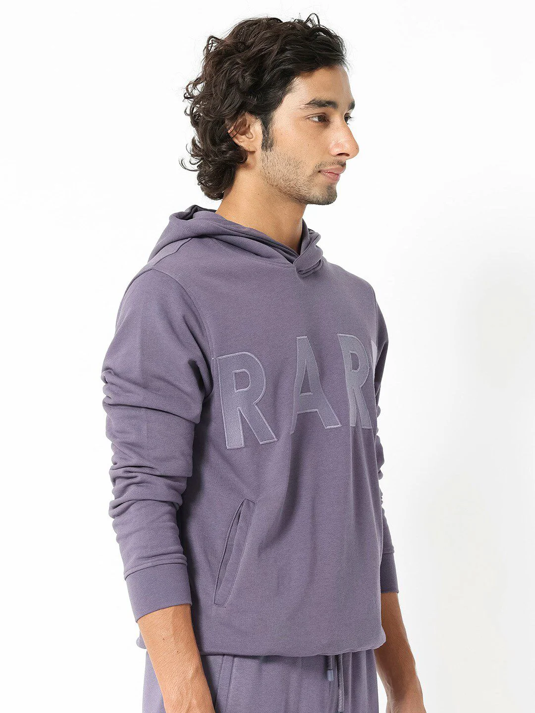 RARE RABBIT Men April Hooded Typography Printed Sweatshirt - Image 3
