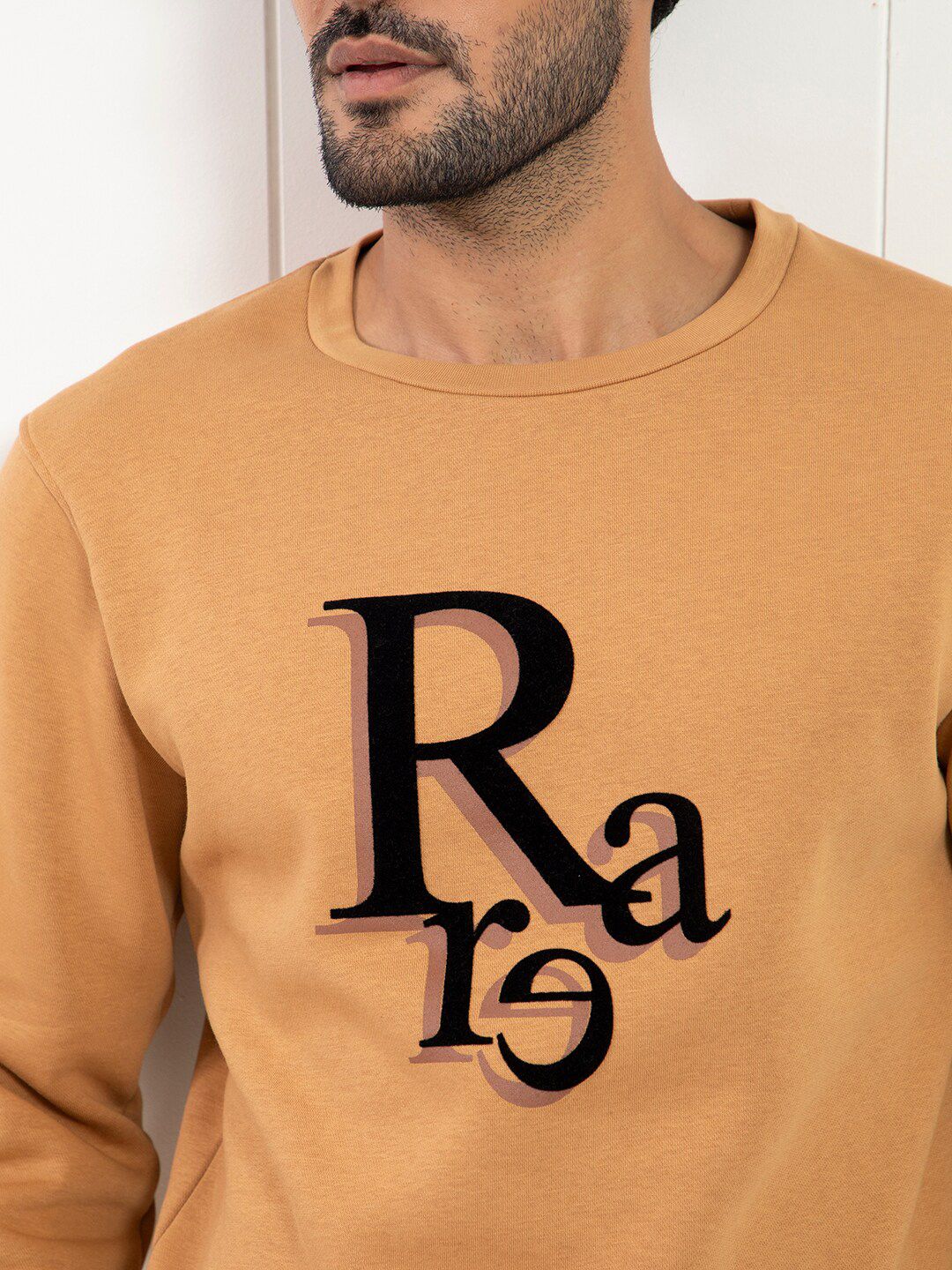 RARE RABBIT Men Argyll Typography Printed Sweatshirt - Image 2