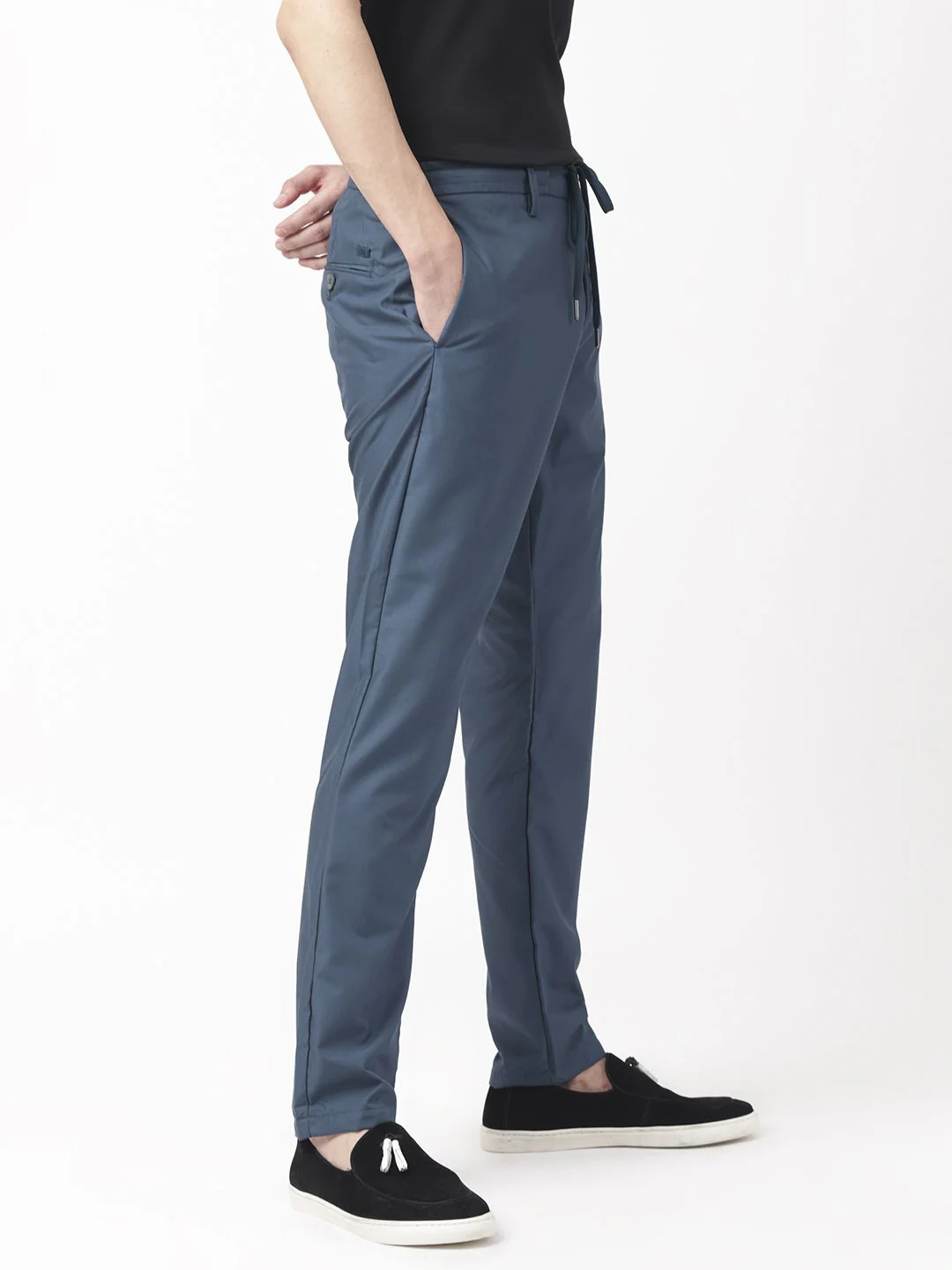 RARE RABBIT Men Aux Drawstring Mid-Rise Slim Fit Trouser - Image 3