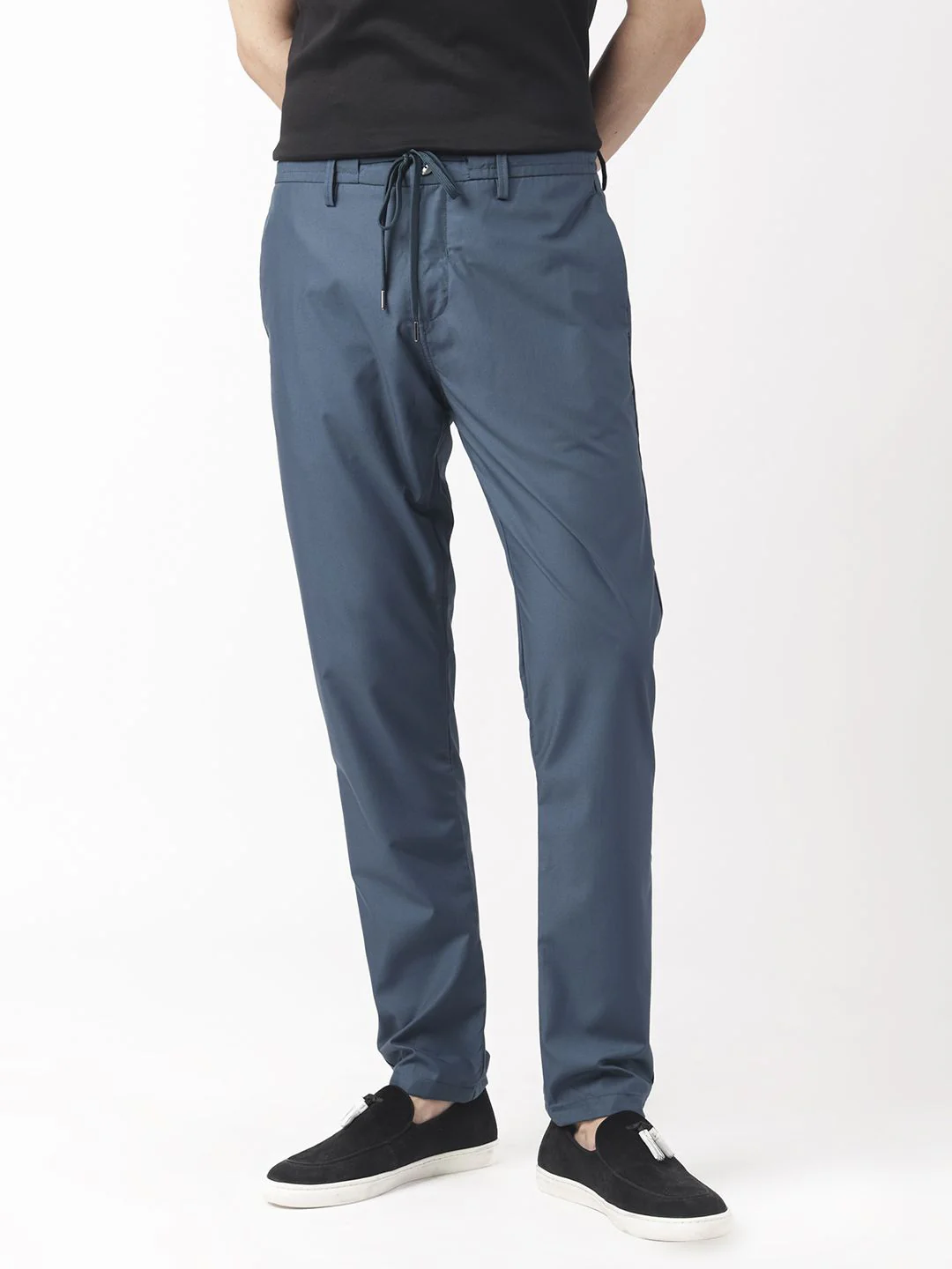 RARE RABBIT Men Aux Drawstring Mid-Rise Slim Fit Trouser - Image 4