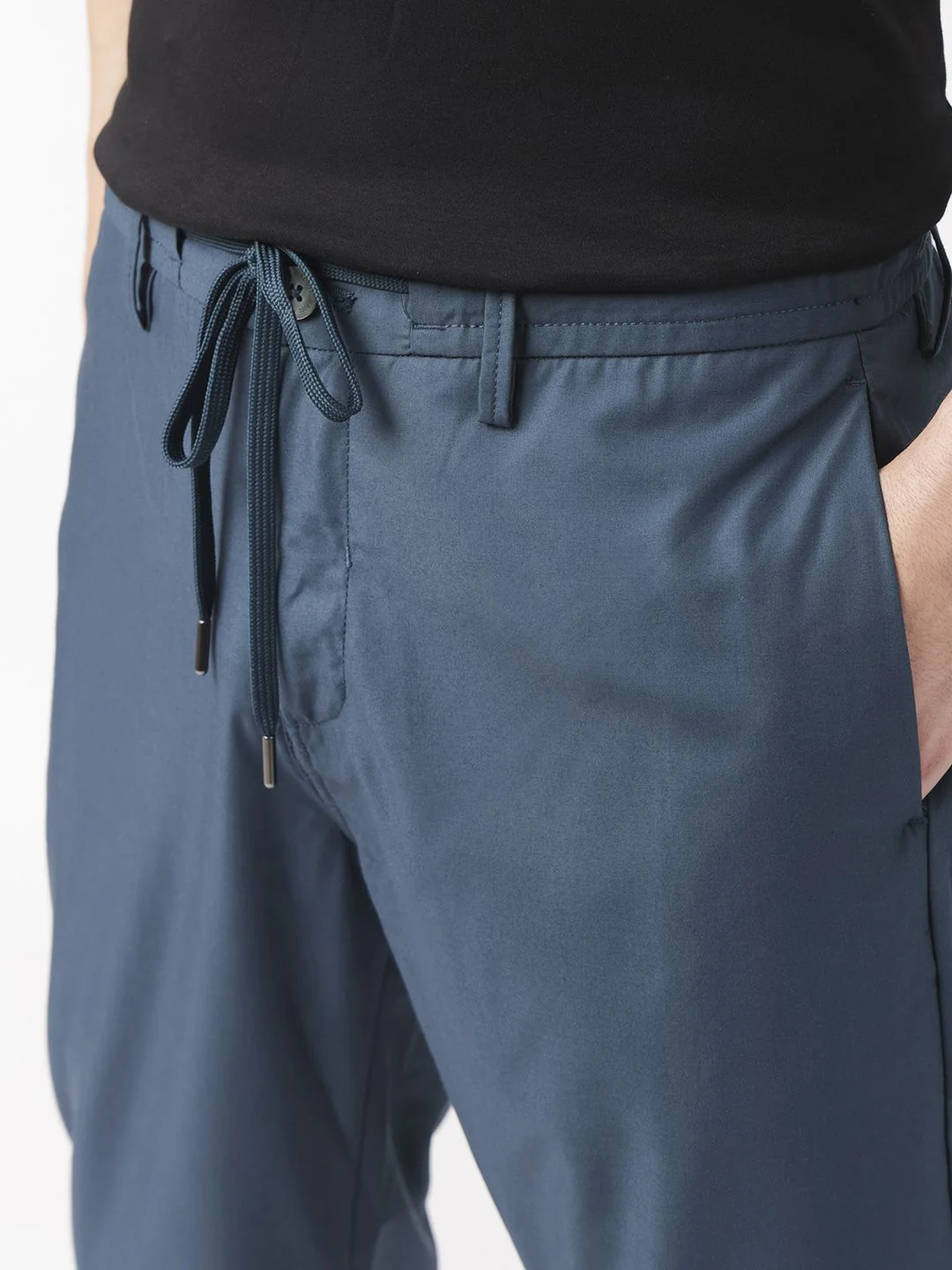 RARE RABBIT Men Aux Drawstring Mid-Rise Slim Fit Trouser - Image 7