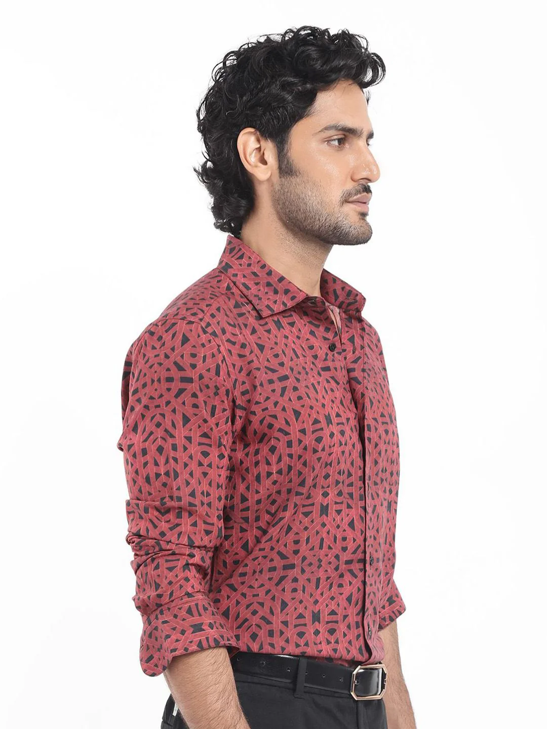 RARE RABBIT Men Betel Regular Fit Geometric Printed Shirt - Image 3