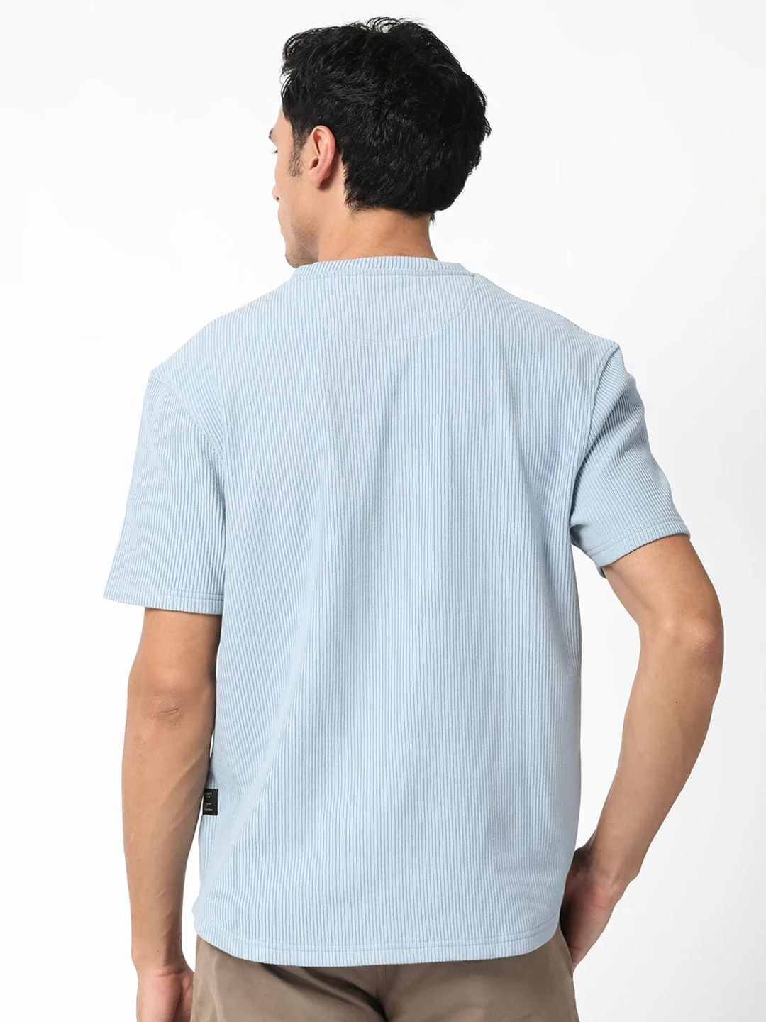 RARE RABBIT Men Bree Round Neck Slim Fit Cotton T-Shirt - Image 4