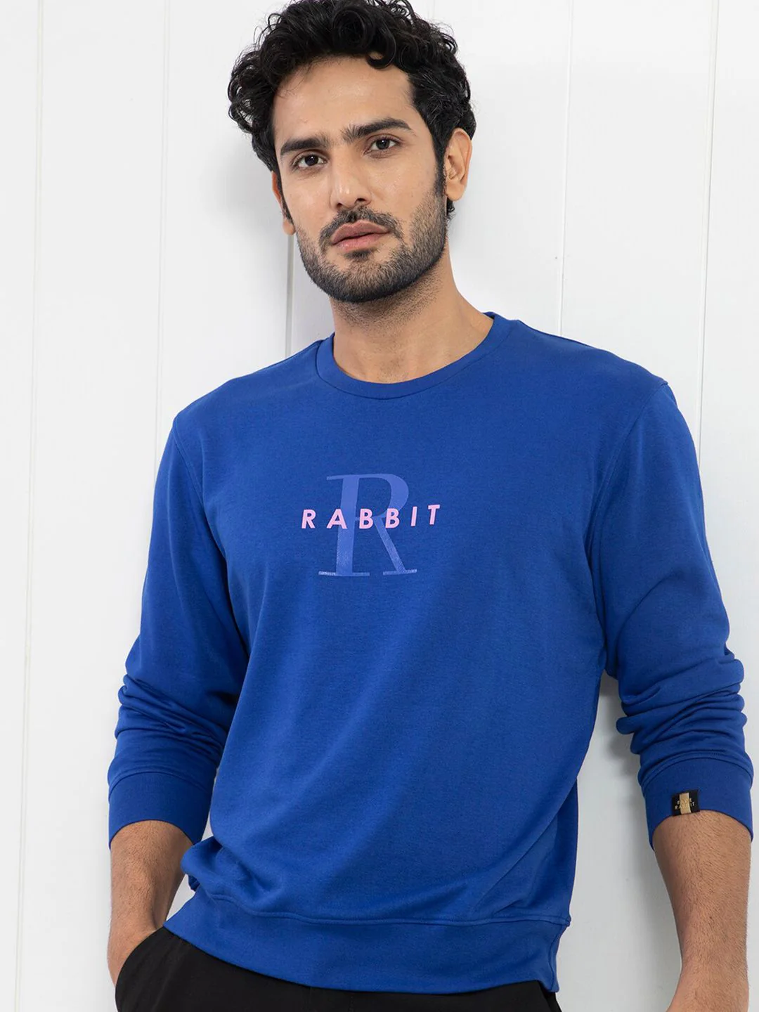 RARE RABBIT Men Brewet Typography Printed Sweatshirt