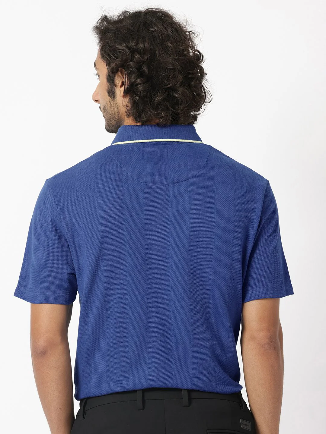 RARE RABBIT Men Cardona Polo Collar Pure Cotton Slim Fit T-Shirt - Image 4