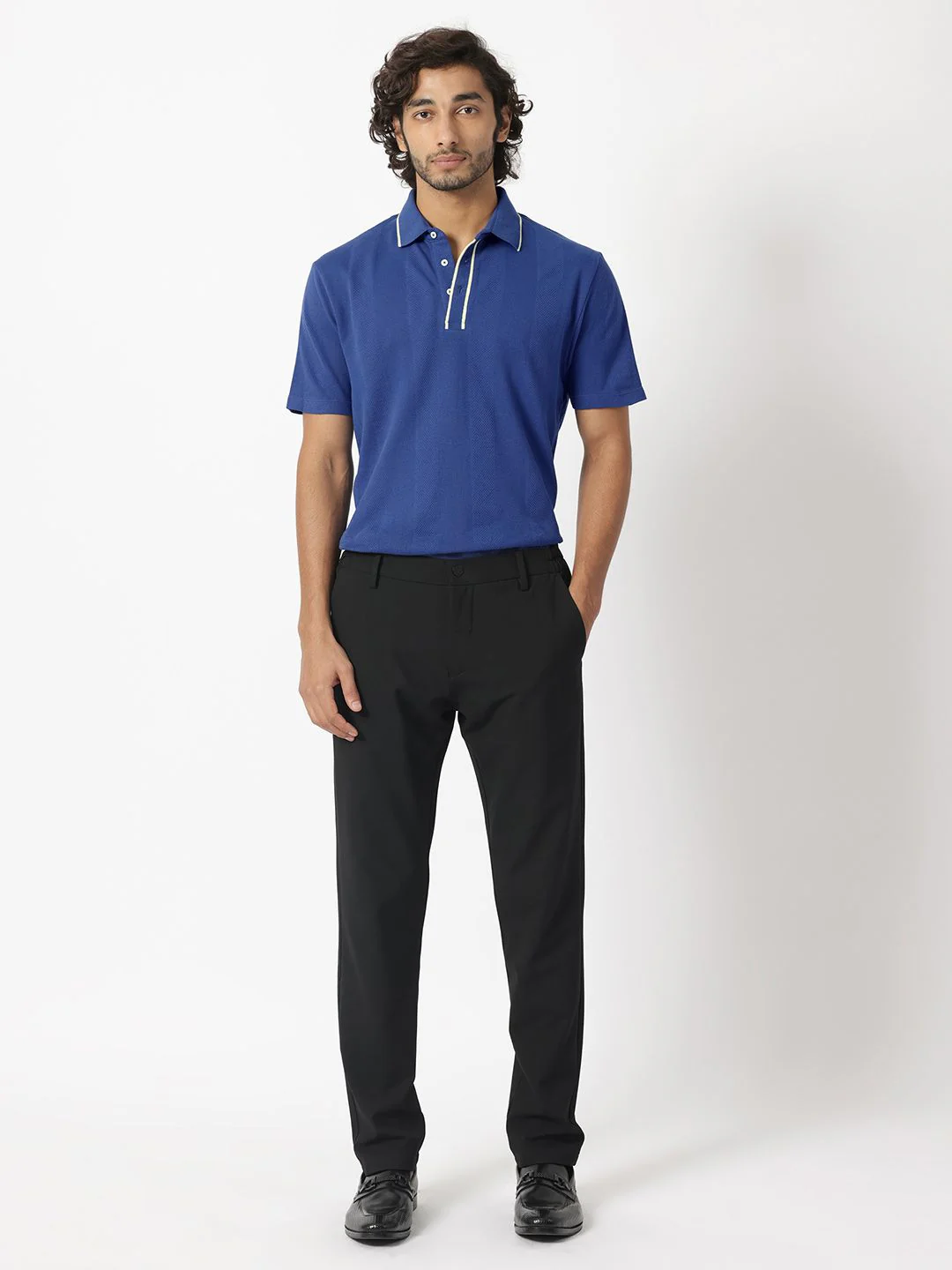RARE RABBIT Men Cardona Polo Collar Pure Cotton Slim Fit T-Shirt - Image 6