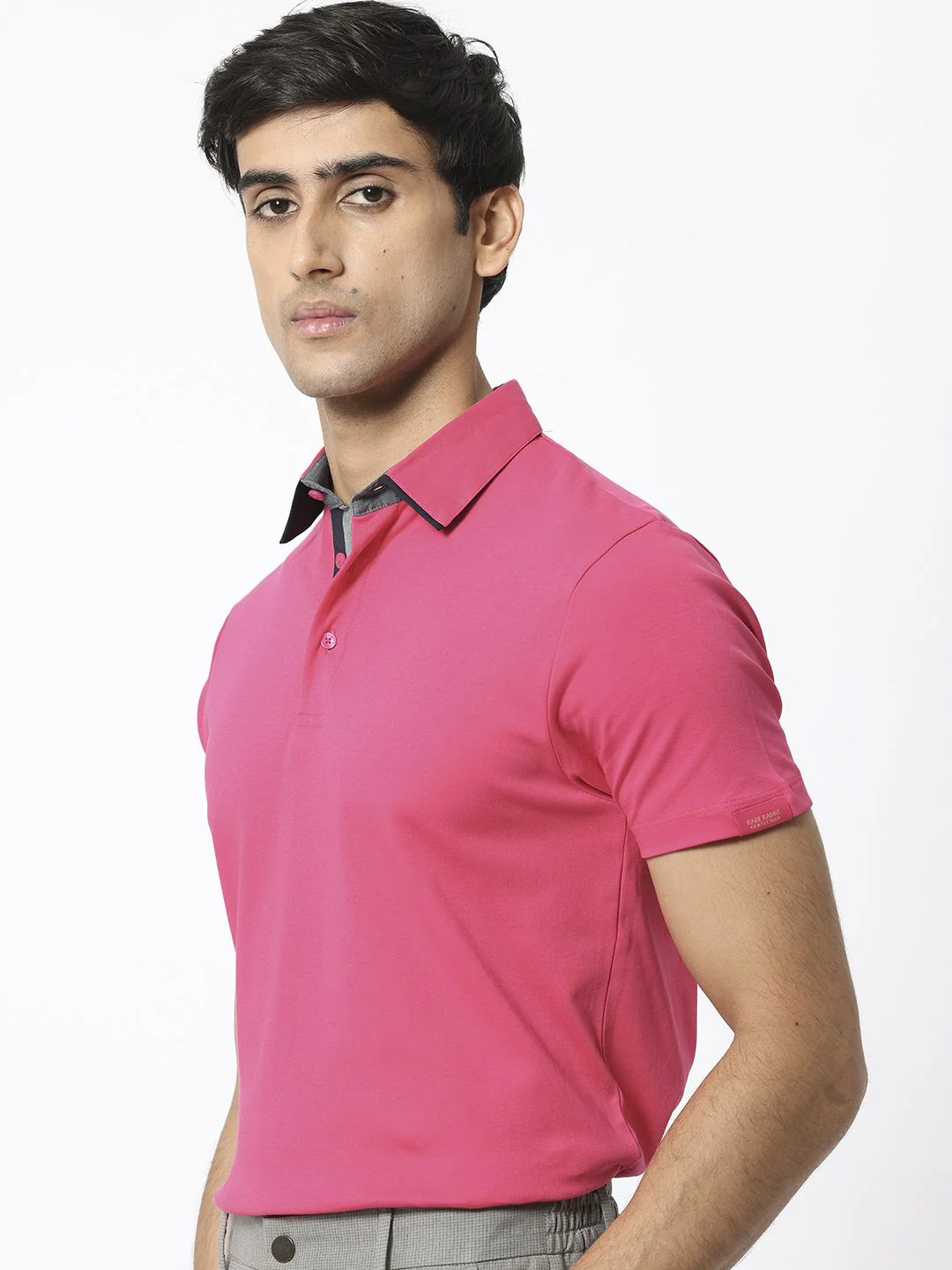 RARE RABBIT Men Casca Polo Collar Slim Fit Cotton T-Shirt - Image 3