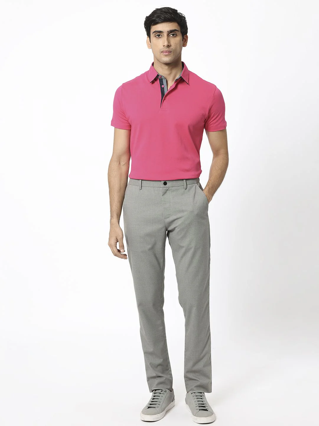 RARE RABBIT Men Casca Polo Collar Slim Fit Cotton T-Shirt - Image 6