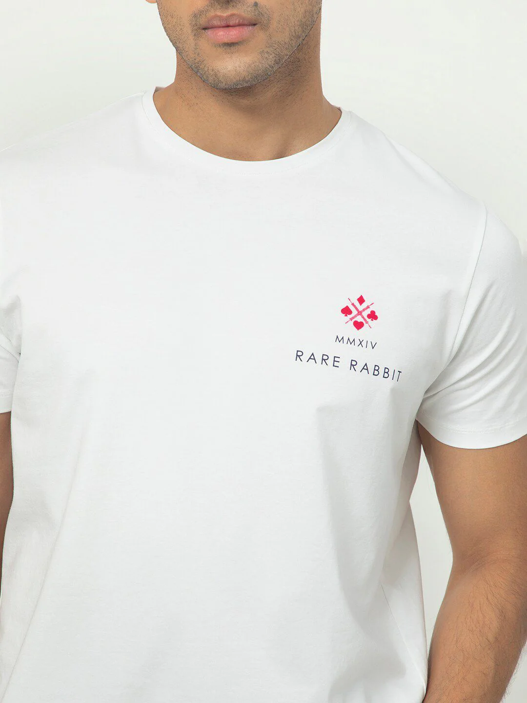 RARE RABBIT Men Castel Round Neck Slim Fit Cotton T-Shirt - Image 2