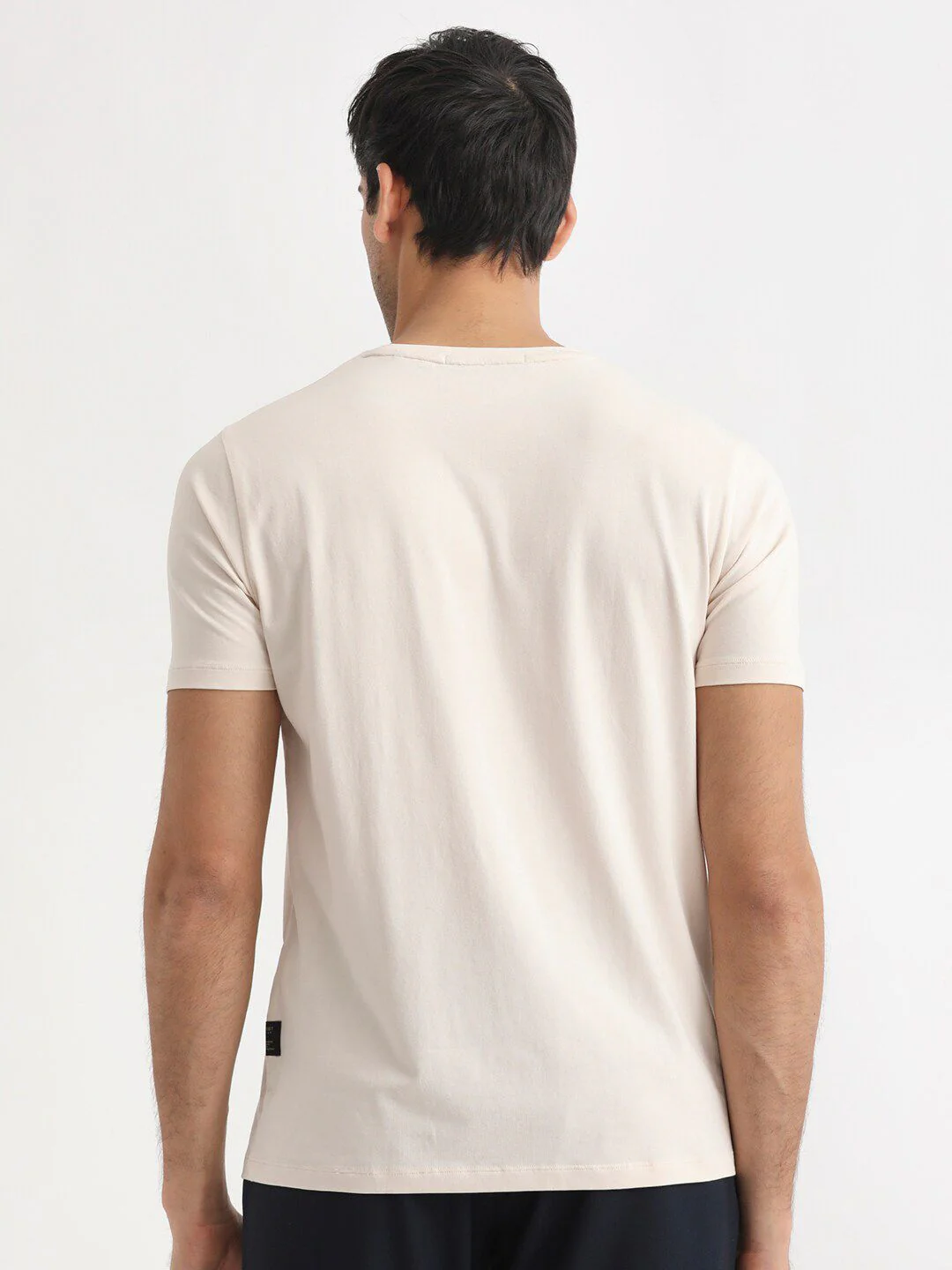 RARE RABBIT Men Caxton Typography Printed Pure Cotton Slim Fit T-Shirt - Image 4