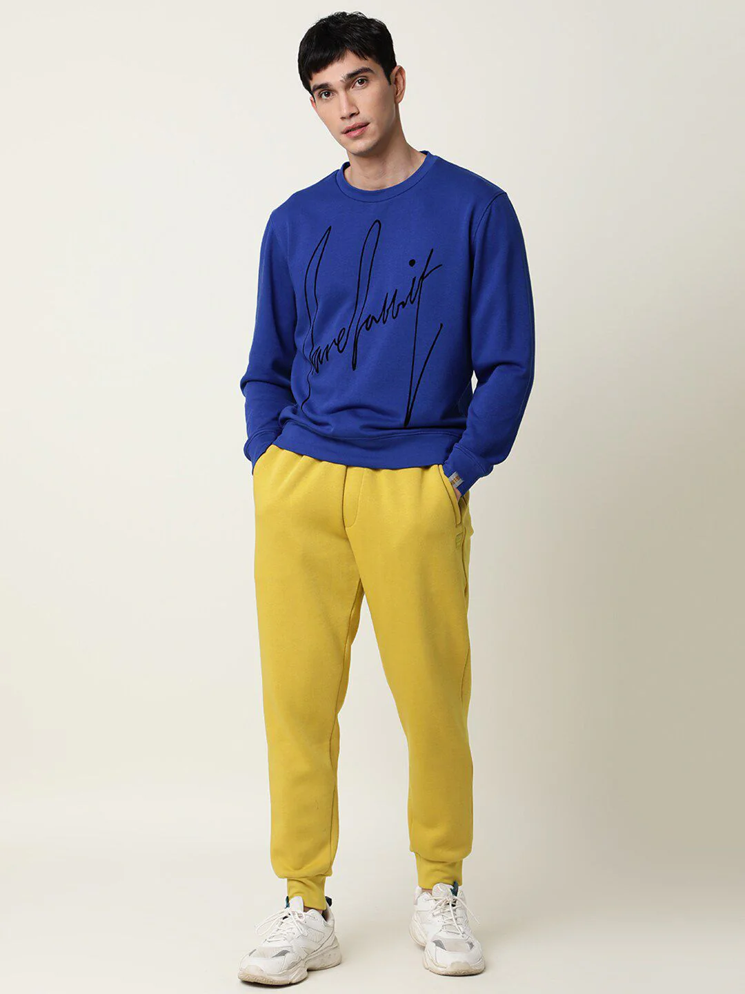 RARE RABBIT Men Chase Slim Fit Solid Cotton Joggers - Image 4
