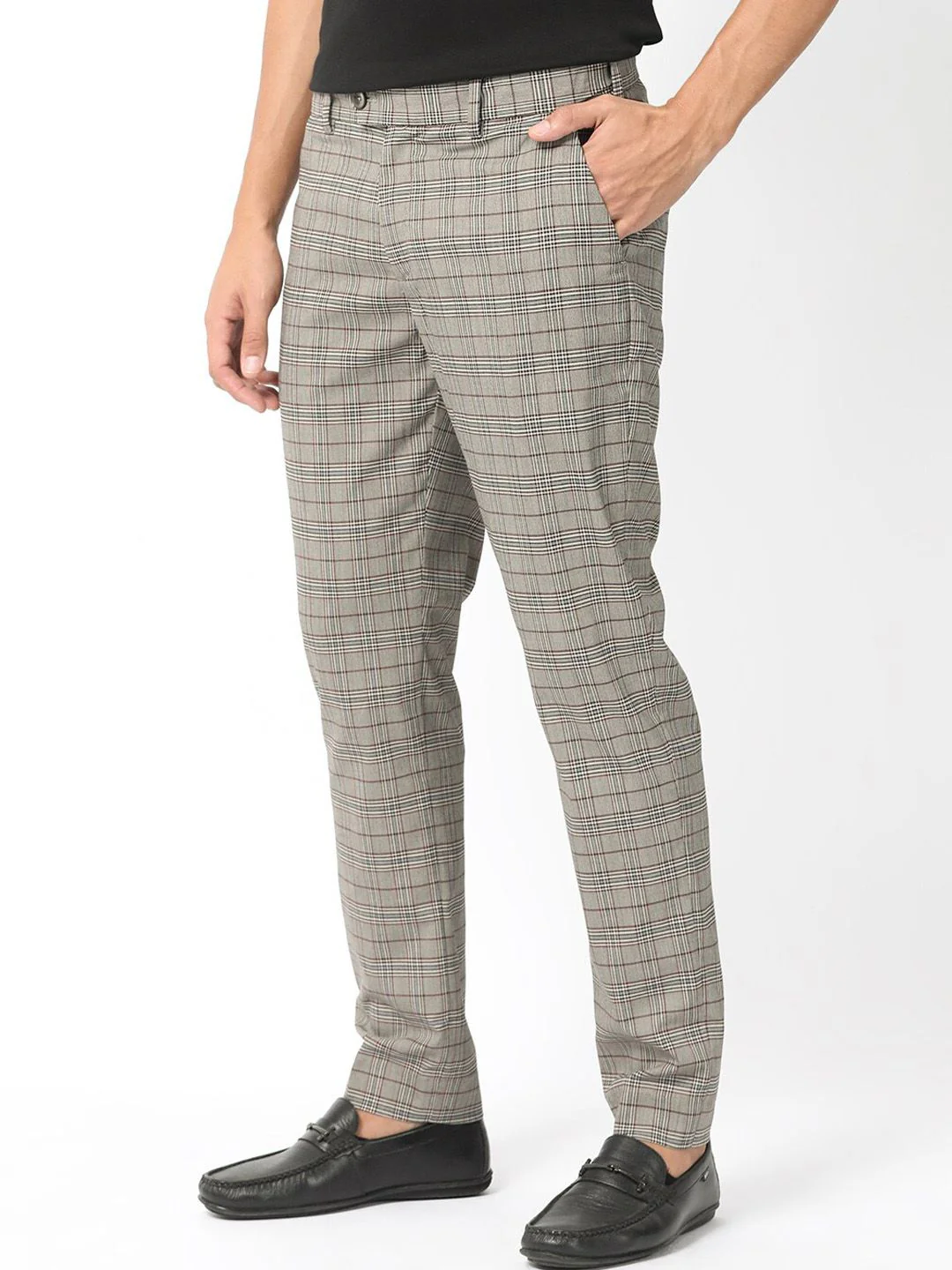RARE RABBIT Men Checked Slim Fit Trousers - Image 2