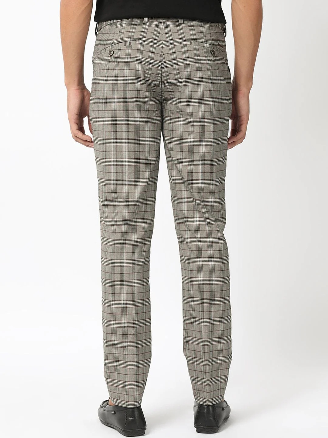 RARE RABBIT Men Checked Slim Fit Trousers - Image 4