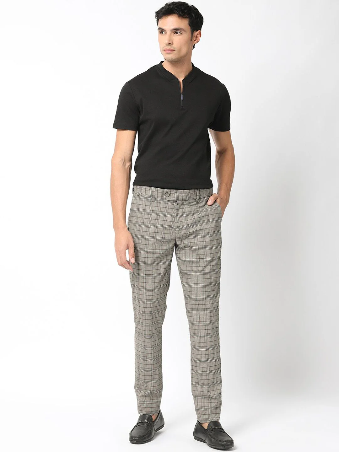 RARE RABBIT Men Checked Slim Fit Trousers - Image 5