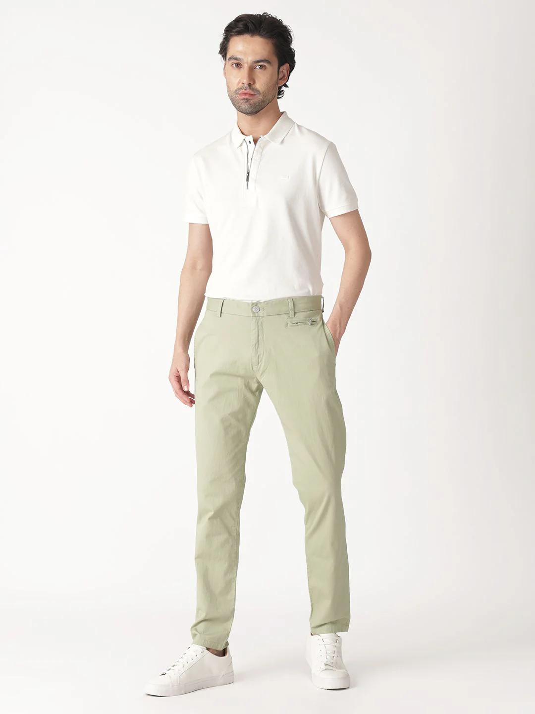 RARE RABBIT Men Clovet Cotton Slim Fit Mid-Rise Trouser - Image 4