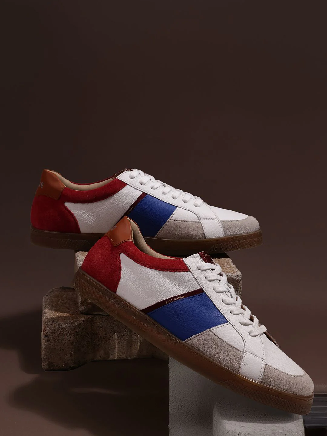 RARE RABBIT Men Colourblocked Leather Sneakers - Image 2