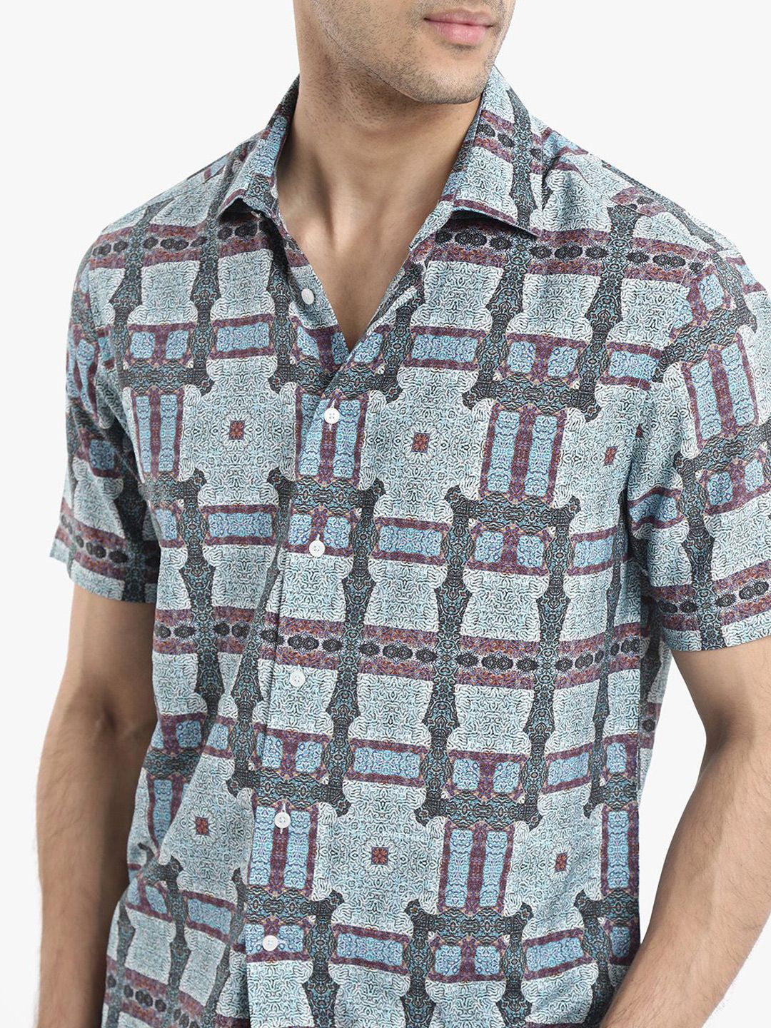 RARE RABBIT Men Comfort Boxy Opaque Printed Casual Shirt - Image 2