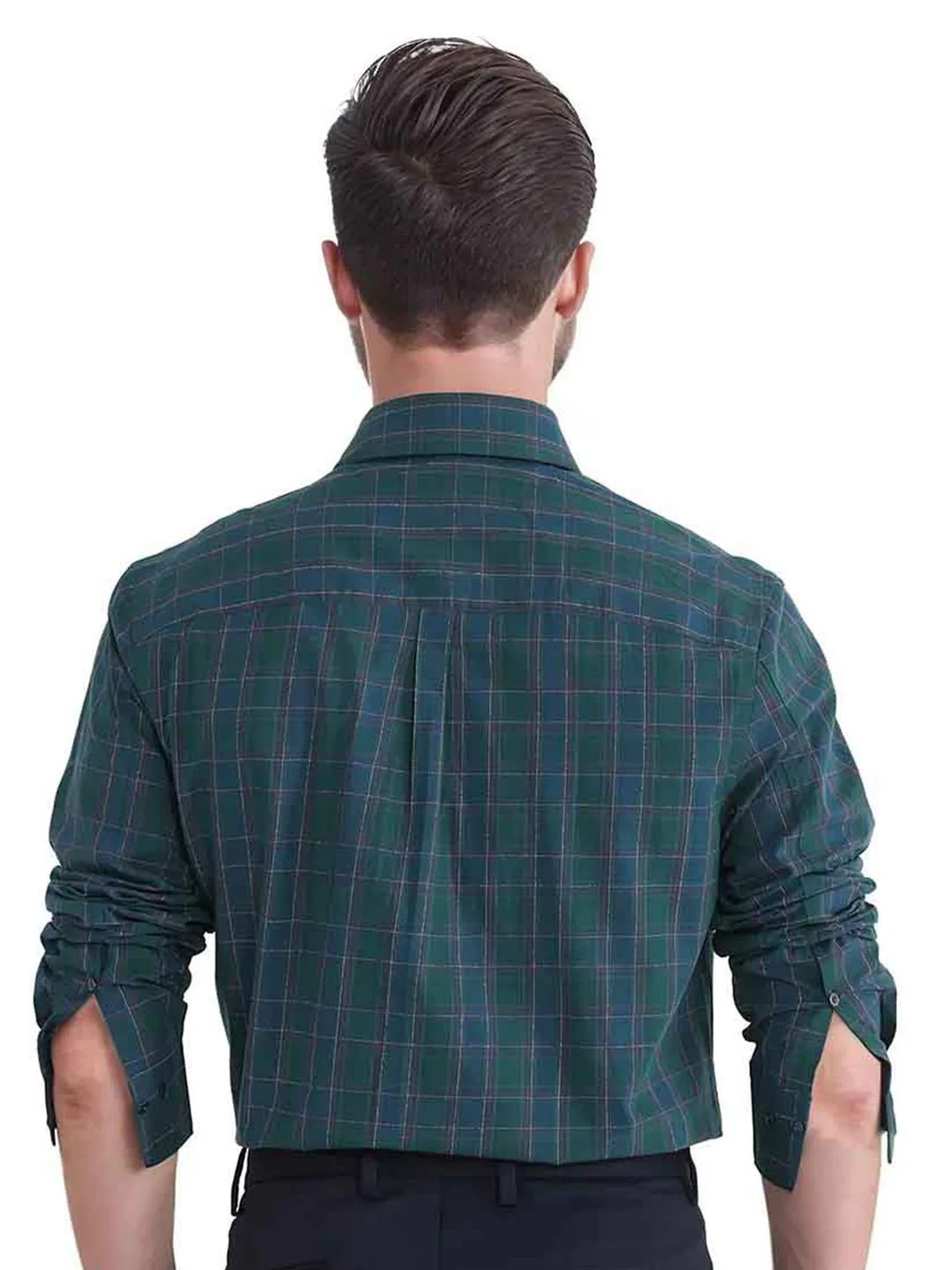 RARE RABBIT Men Comfort Button-Down Collar Checked Cotton Casual Shirt - Image 4