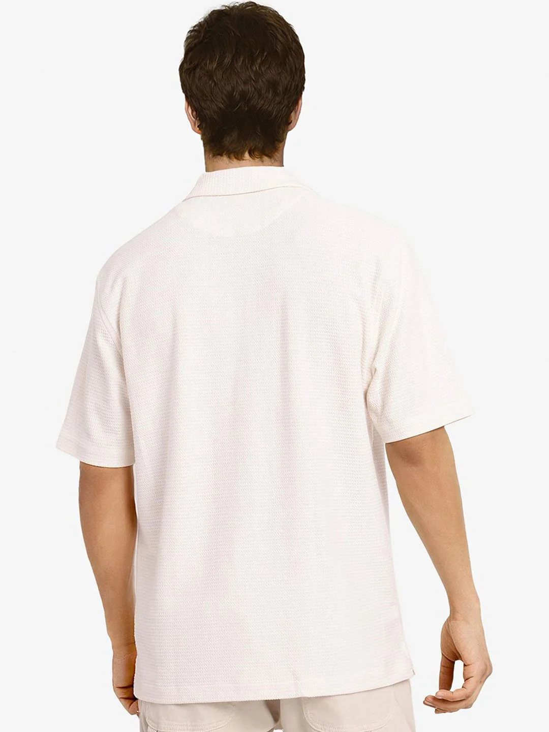 RARE RABBIT Men Comfort Cuban Collar Solid Cotton Boxy Casual Shirt - Image 4