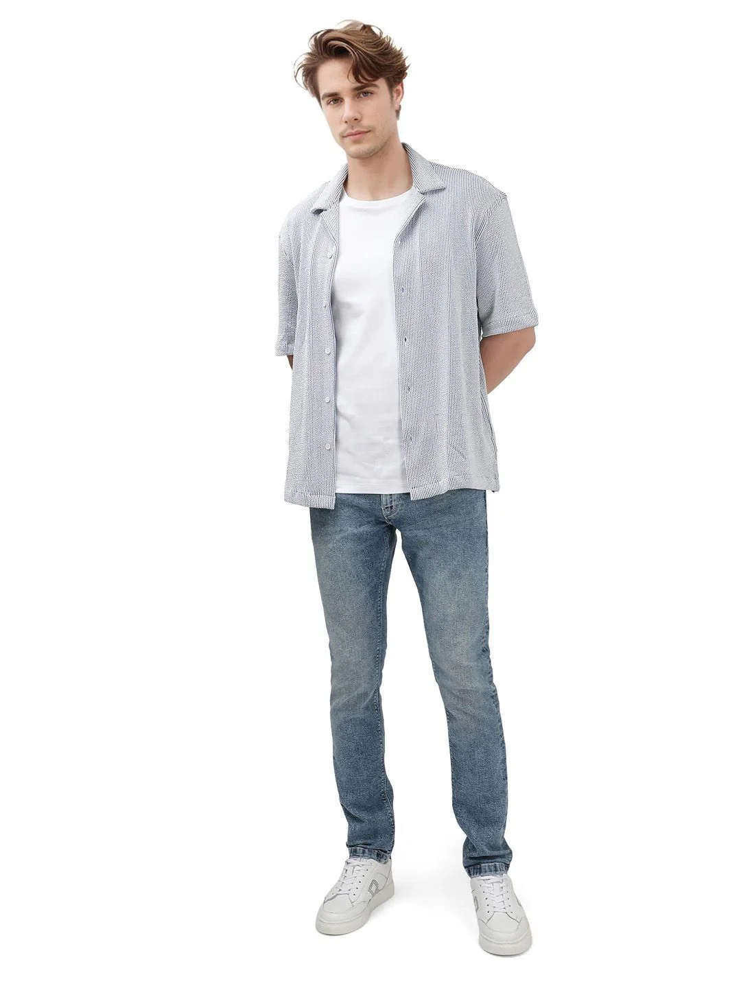 RARE RABBIT Men Comfort Fit Heavy Fade Stretchable Jeans - Image 4