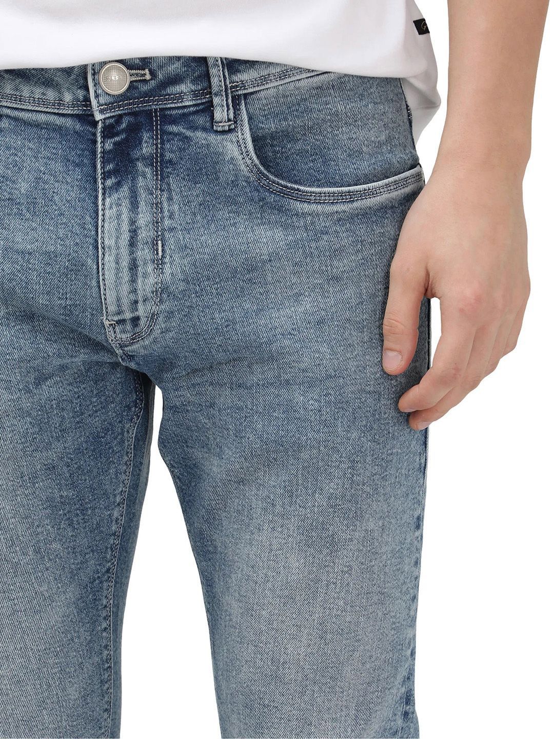 RARE RABBIT Men Comfort Fit Heavy Fade Stretchable Jeans - Image 6