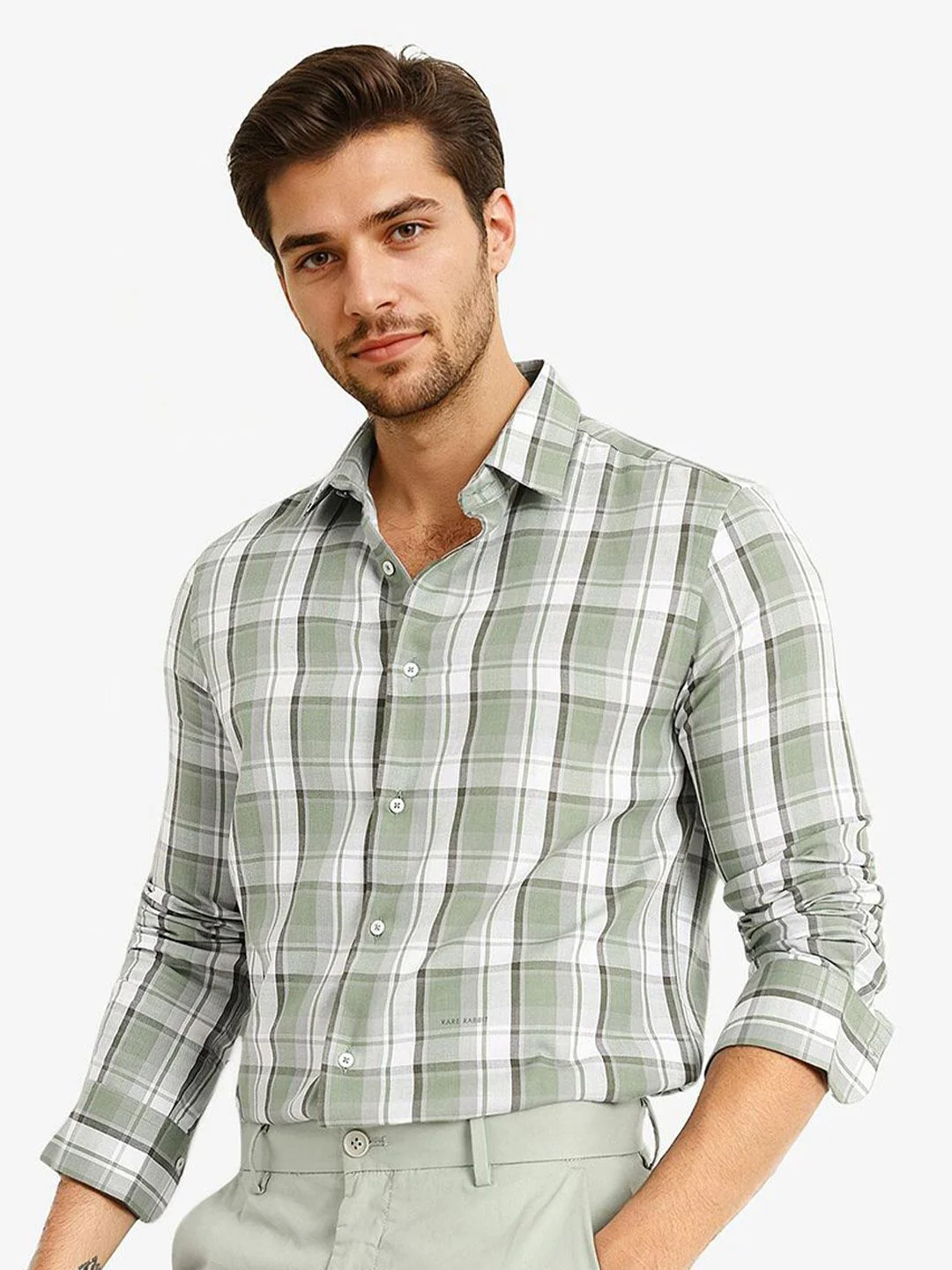 RARE RABBIT Men Comfort Opaque Checked Casual Shirt - Image 5