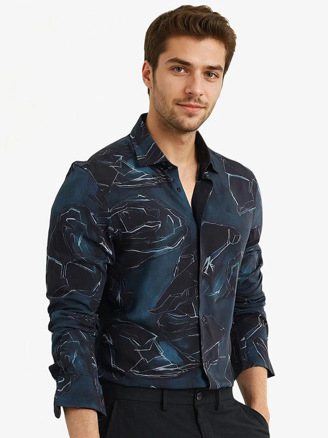 RARE RABBIT Men Comfort Opaque Printed Casual Shirt - Image 3