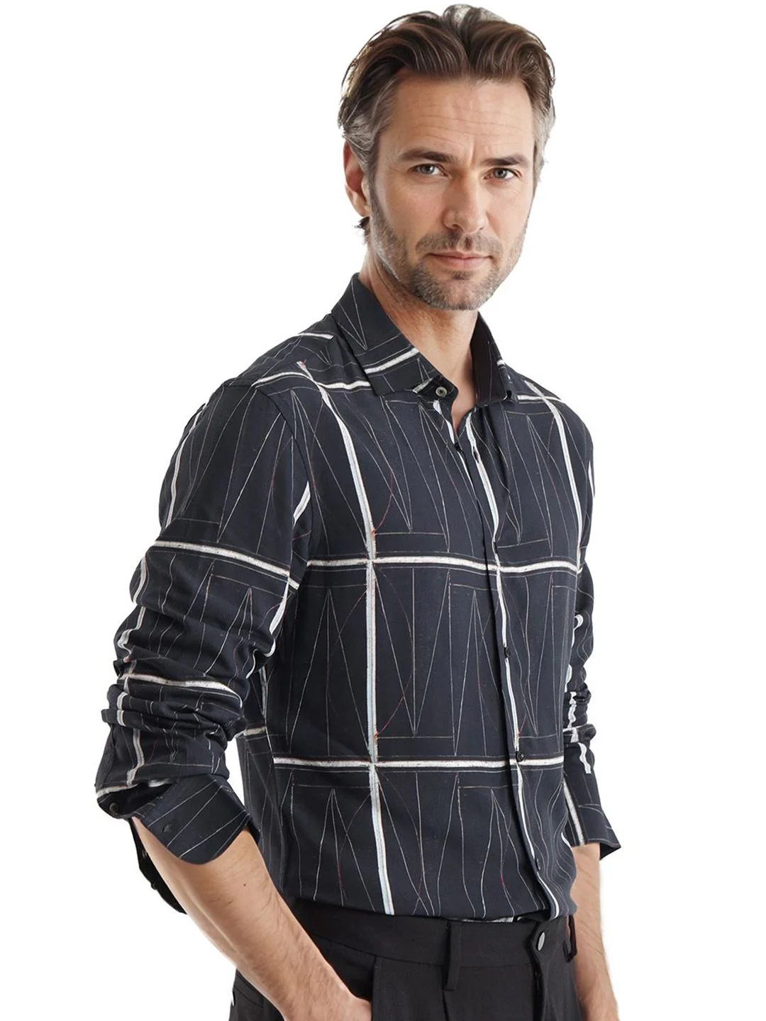 RARE RABBIT Men Comfort Spread Collar Checked Casual Shirt - Image 3