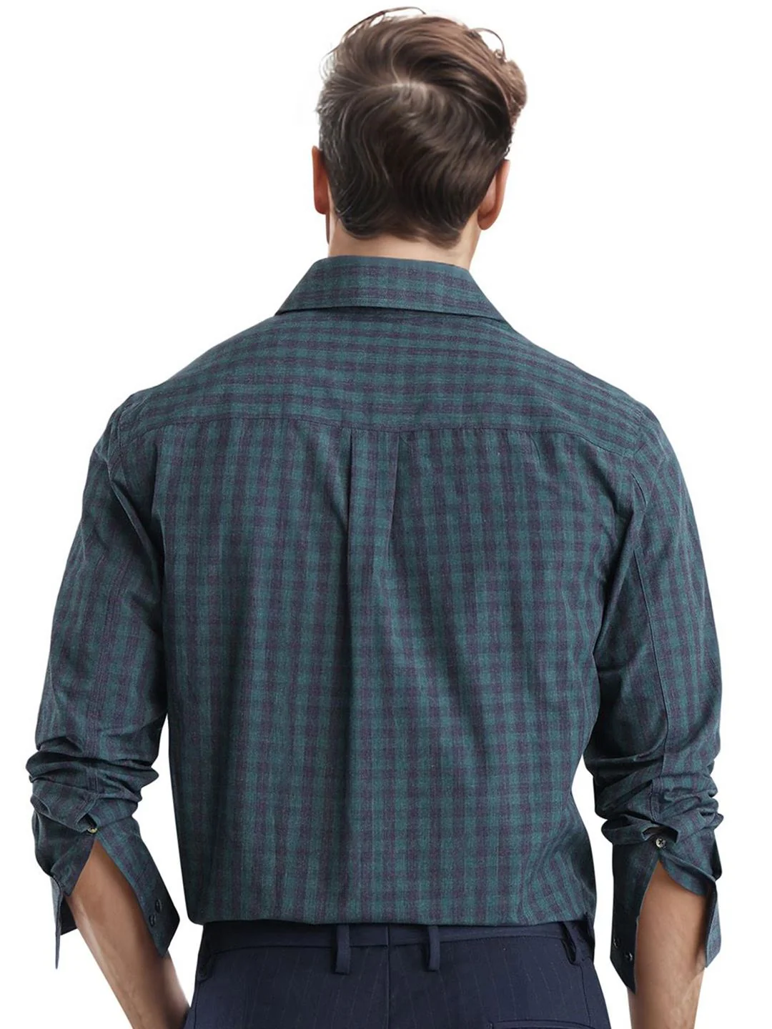 RARE RABBIT Men Comfort Spread Collar Checked Cotton Casual Shirt - Image 4