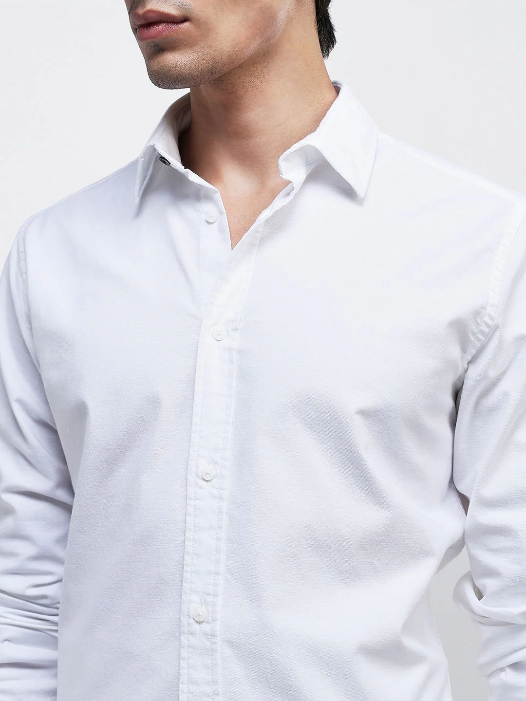 RARE RABBIT Men Comfort Spread Collar Solid Cotton Formal Shirt - Image 2