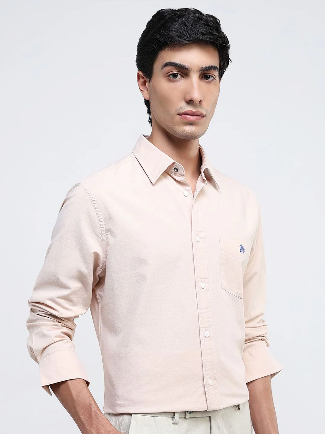 RARE RABBIT Men Comfort Spread Collar Solid Cotton Formal Shirt - Image 3