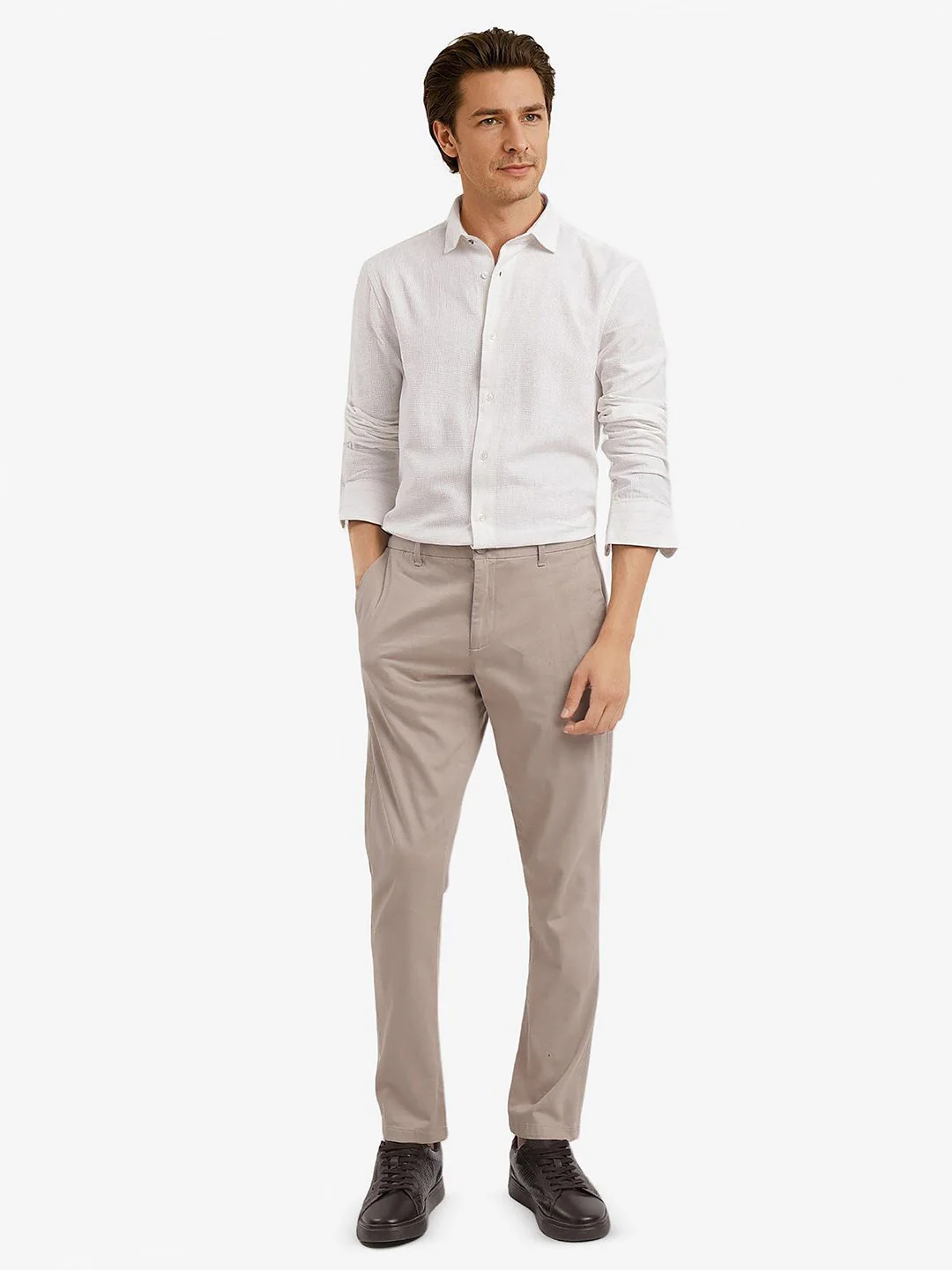 RARE RABBIT Men Comfort Spread Collar Textured Casual Shirt - Image 5