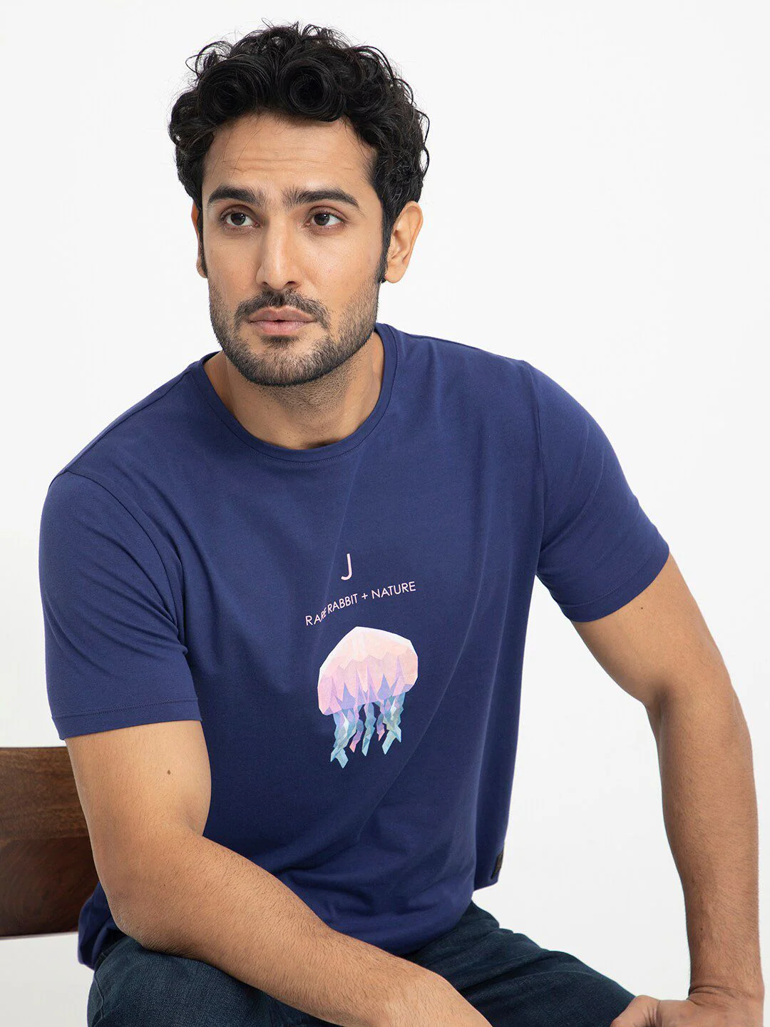 RARE RABBIT Men Cubana Graphic Printed Slim Fit Cotton T-Shirt - Image 7