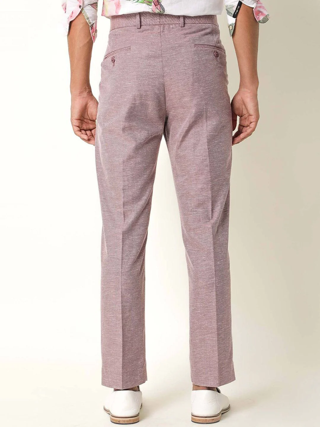 RARE RABBIT Men Dexs Mid Rise Plain Slim Fit Pleated Trouser - Image 2