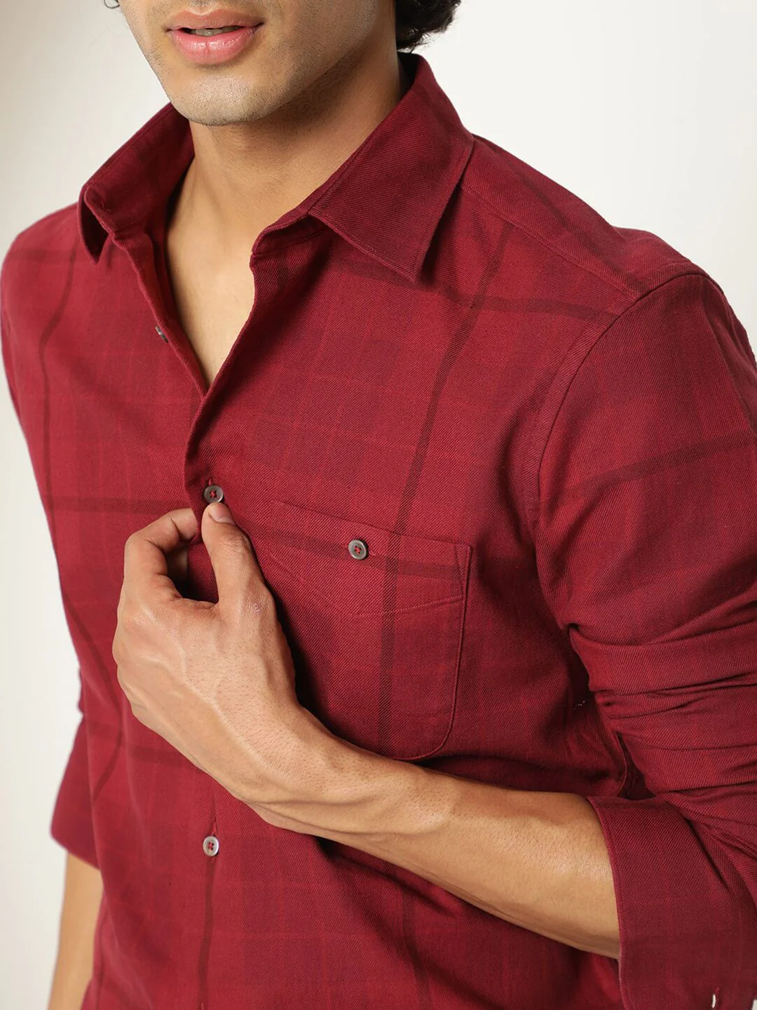 RARE RABBIT Men Gareth Checked Slim Fit Cotton Shirt - Image 2