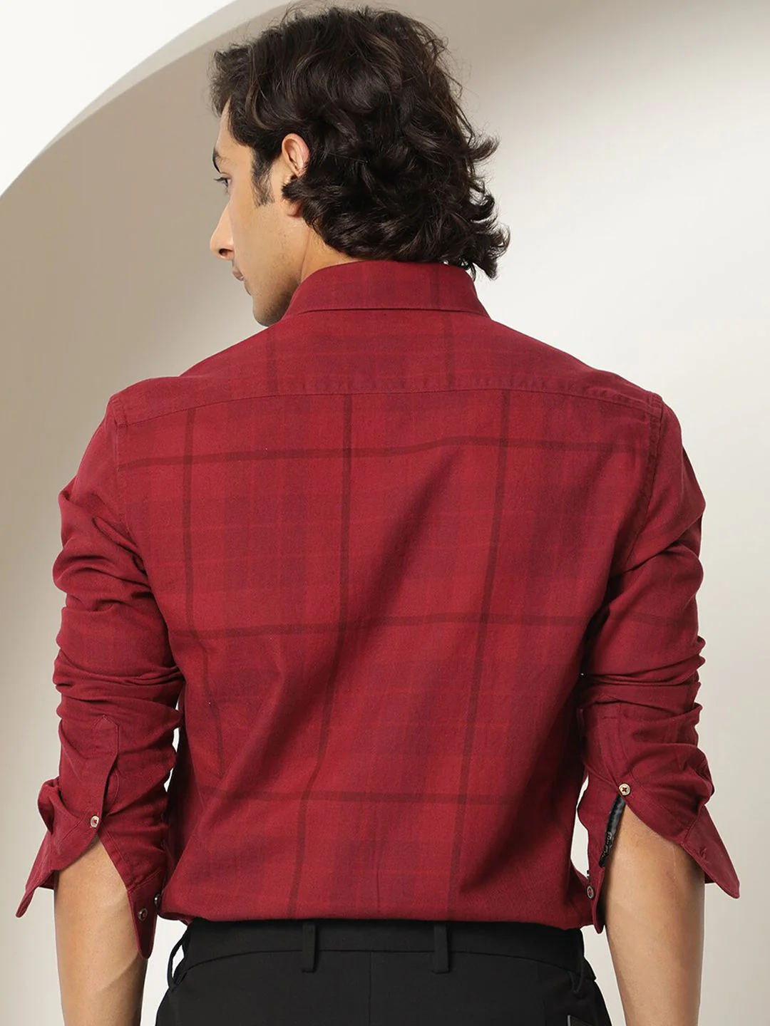 RARE RABBIT Men Gareth Checked Slim Fit Cotton Shirt - Image 5