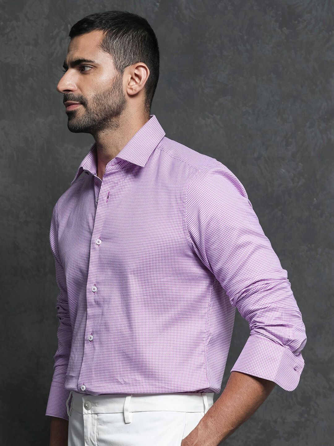 RARE RABBIT Men Genium Slim Fit Checked Cotton Shirt - Image 5