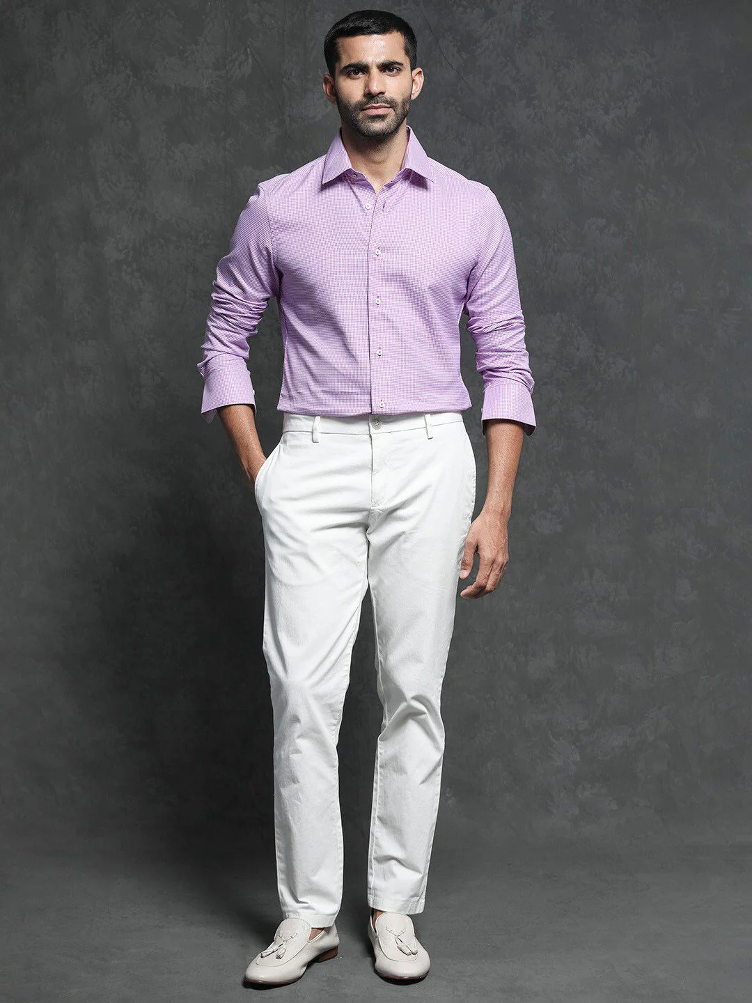 RARE RABBIT Men Genium Slim Fit Checked Cotton Shirt - Image 6