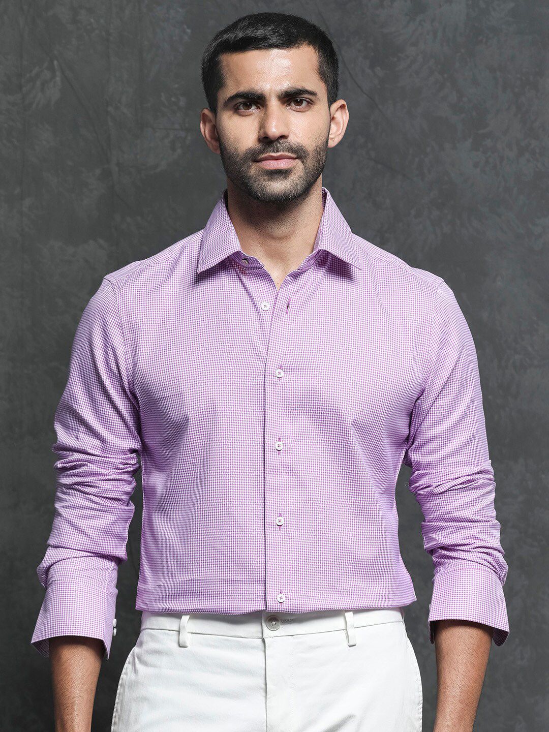 RARE RABBIT Men Genium Slim Fit Checked Cotton Shirt - Image 7